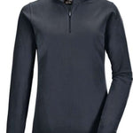 Killtec Women's Microfleece 1/4 Zip Shirt 2022 - A dark grey quarter-zip fleece pullover with a high collar and zip closure at the top.
