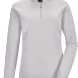 Killtec Women's Microfleece 1/4 Zip Shirt 2022 - A light grey quarter-zip fleece pullover with a collar and two zippered pockets on the front.