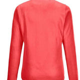 Killtec Women's Microfleece 1/4 Zip Shirt 2022 - A coral-colored fleece zip-up shirt with a quarter-length zipper and two chest pockets.