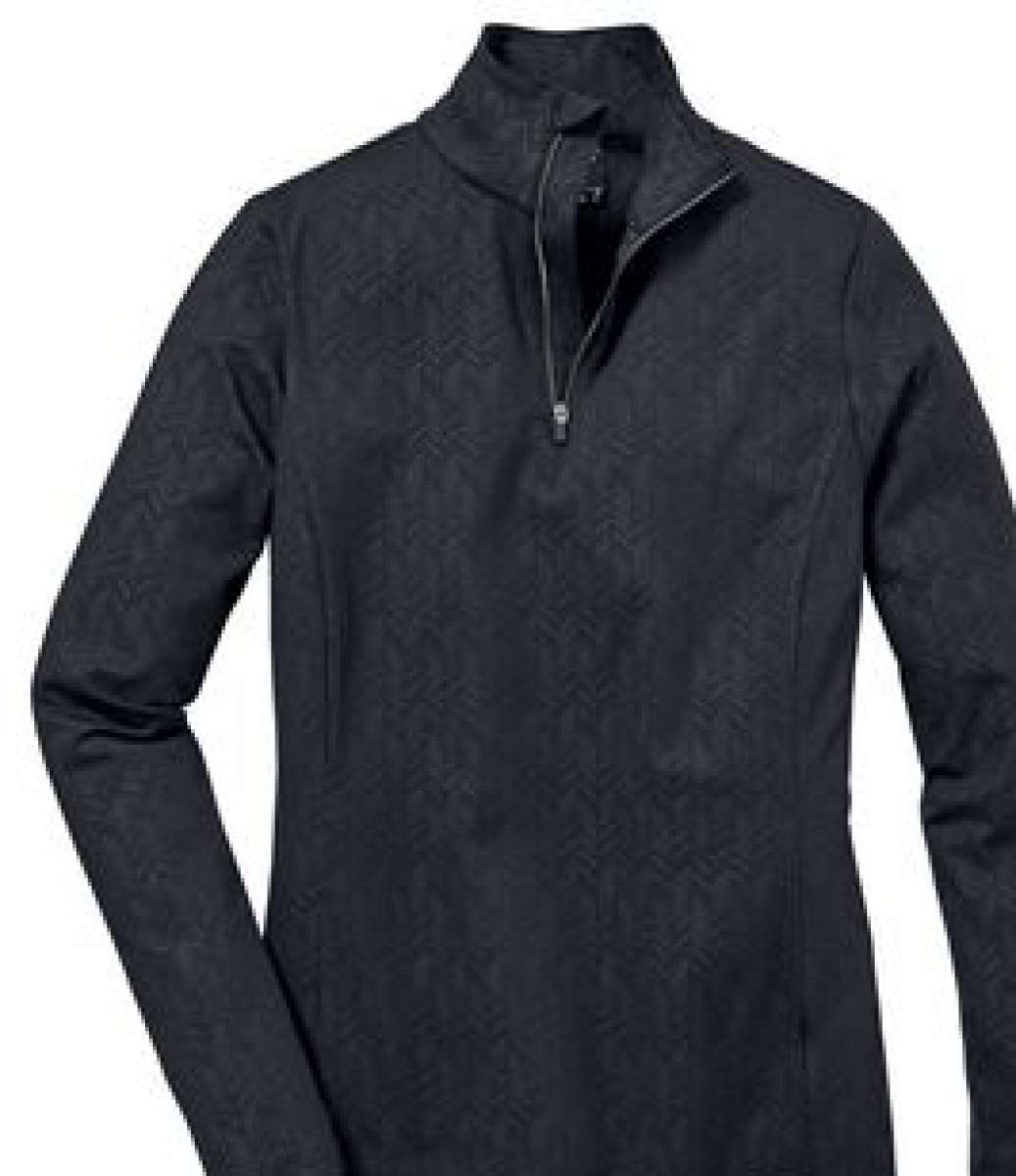 Killtec Ladies Powerstretch Zip Shirt 2022 - A dark grey zip-up shirt with a high collar and long sleeves, featuring a zipper running down the front.