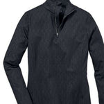 Killtec Ladies Powerstretch Zip Shirt 2022 - A dark grey zip-up shirt with a high collar and long sleeves, featuring a zipper running down the front.