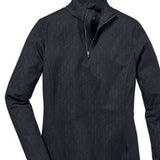 Killtec Ladies Powerstretch Zip Shirt 2022 - A dark grey zip-up shirt with a high collar and long sleeves, featuring a zipper running down the front.