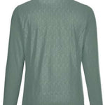 Killtec Ladies Powerstretch Zip Shirt 2022 - A light blue zip-up shirt with a high collar and long sleeves, featuring a subtle pattern of diagonal stripes on the front.