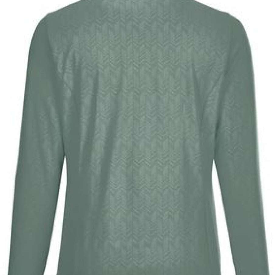 Killtec Ladies Powerstretch Zip Shirt 2022 - A light blue zip-up shirt with a high collar and long sleeves, featuring a subtle pattern of diagonal stripes on the front.