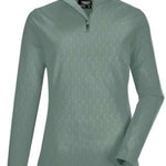 Killtec Ladies Powerstretch Zip Shirt 2022 - A light blue zip-up shirt with a collar and long sleeves, featuring a small zipper at the top.