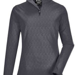 Killtec Ladies Powerstretch Zip Shirt 2022 - A dark grey zip-up shirt with a subtle herringbone pattern and a high collar.