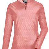 Killtec Ladies Powerstretch Zip Shirt 2022 - A pink zip-up shirt with a subtle herringbone pattern on the fabric.