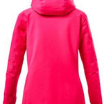Killtec Ladies Savognin Insulated Jacket 2022 - A bright pink jacket with a hood, featuring black accents on the cuffs and zipper.