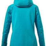 Killtec Ladies Savognin Insulated Jacket 2022 - A turquoise jacket with a hood, featuring black accents on the cuffs and zipper.
