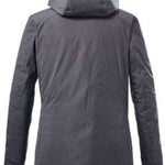 Killtec Ladies Savognin Insulated Solid Jacket 2022 - A solid-colored, insulated jacket with a hood and zippered pockets.