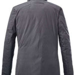 Killtec Ladies Savognin Insulated Solid Jacket 2022 - A dark grey jacket with a pink trim around the hood.