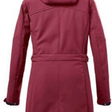 Killtec Ladies Softshell Parka Zip Hood - A pink parka with a zip hood, featuring two chest pockets and a belt around the waist.