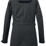 Killtec Ladies Softshell Parka Zip Hood - A dark-colored parka with a zip hood, featuring a soft shell material and designed for women.