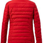 Killtec Ladies Ventoso Quilted Jacket - A red quilted jacket with a black zipper and logo on the chest, viewed from behind.