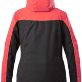 Killtec Women's KSW 144 Insulated Color Block Jacket 2022-2023 - A black jacket with a pink color block design on the shoulders and upper arms.