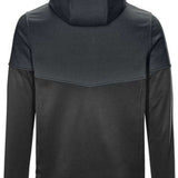 Killtec Powerstretch Jacket 2022 - A dark grey jacket with a hood, featuring a subtle pattern of diagonal stripes on the chest and sleeves.