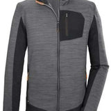 Killtec Powerstretch Flex Jacket 2024 - A gray jacket with a zippered chest pocket and orange accents on the zipper and collar.