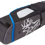 Kulkea Kantaja Ski Bag 2022-2023 - A black ski bag with a white logo featuring an elk's head and antlers on its side.