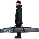 Kulkea Kantaja Ski Bag 2024 - Gray ski bag with white logo and blue stripe on top.