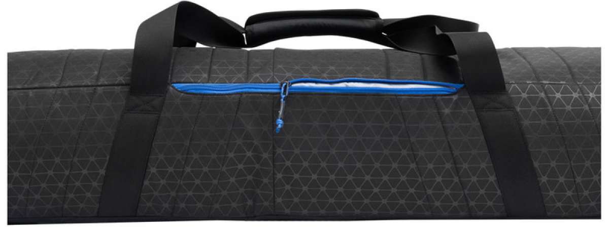 Kulkea Kantaja Ski Bag 2024 - Black ski bag with blue zipper and white logo on front.