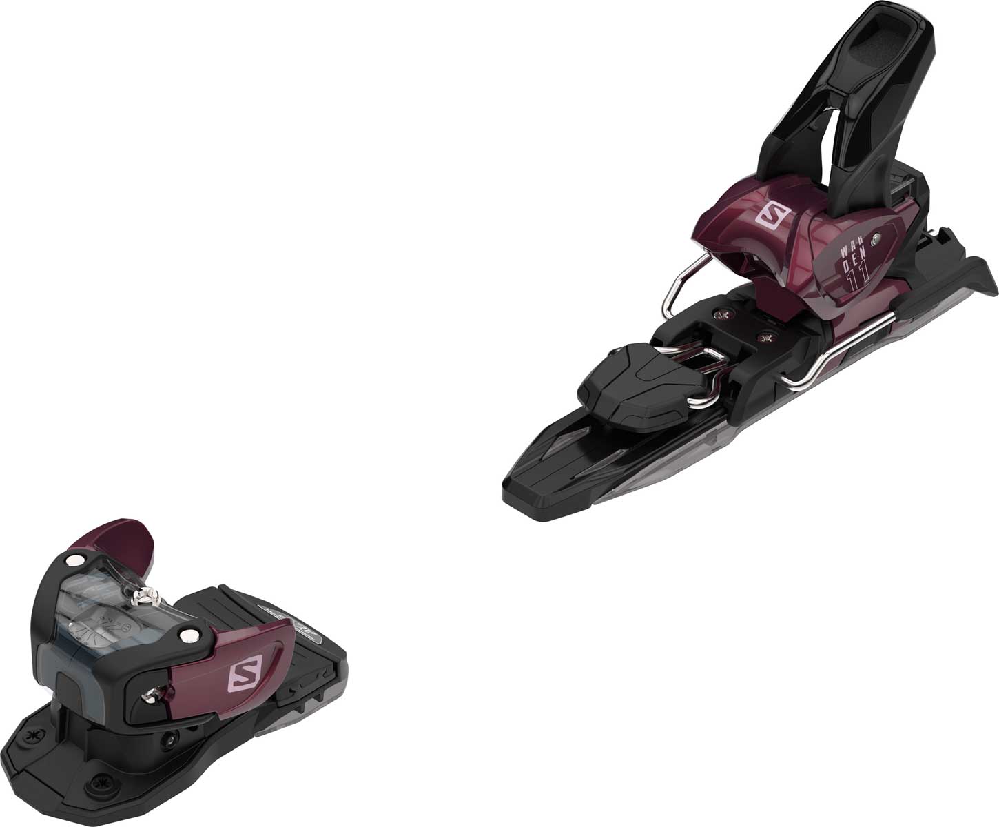 Salomon Warden MNC 11 ski binding with black base and maroon top