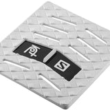 Salomon Traction Pow Stomp Pad - A black rectangular pad with a white logo and a textured surface, featuring a diamond pattern on its top side.