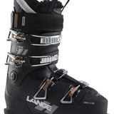 Lange Women's LX 85 HV Ski Boots 2024 - Black ski boots with silver buckles and straps.
