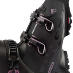Lange Women's Shadow 85 LV Ski Boots 2024 - Black ski boots with silver buckles and straps.