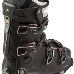 Lange Women's Shadow 85 LV Ski Boots 2024 - Black ski boots with white accents and a textured pattern on the tongue.