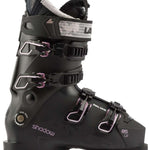 Lange Women's Shadow 85 LV Ski Boots 2024 - Black ski boots with white accents and a textured pattern on the tongue.