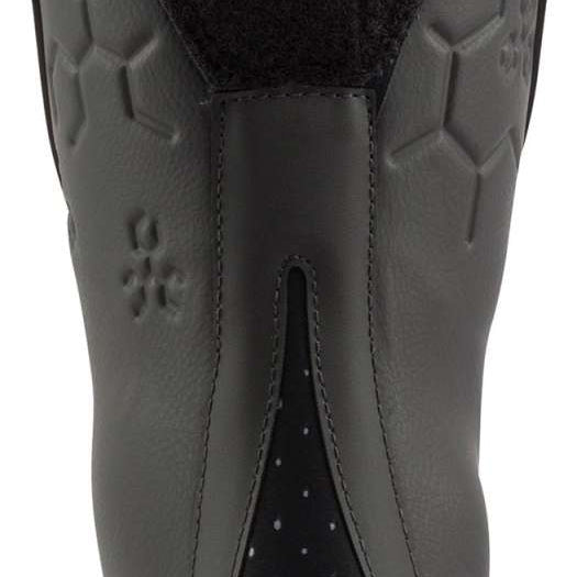 Lange Women's Shadow 85 LV Ski Boots 2024 - Black ski boots with a textured pattern on the tongue and heel.