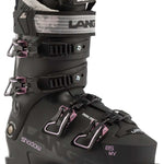 Lange Women's Shadow 85 MV Ski Boots 2024 - Black ski boots with a textured pattern on the tongue and heel, featuring silver buckles.