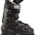 Lange Women's Shadow 85 MV Ski Boots 2024 - Black ski boots with white accents and a textured pattern on the tongue.