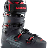 Lange LX 120 HV Ski Boot 2023 - Black ski boot with red accents and silver buckles.