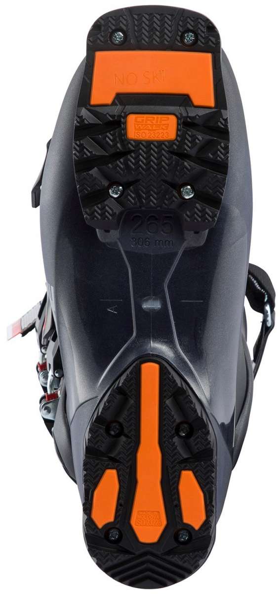 Lange LX 120 HV Ski Boots 2024 - Black ski boots with silver buckles and straps.