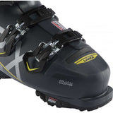 Lange RX 110 MV Ski Boot 2023 - Black ski boot with silver accents and a white logo on top.