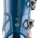 Lange RX 120 LV Ski Boot 2023 - A blue ski boot with a black strap and buckle on the back.