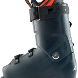 Lange RX 130 Ski Boot 2023 - Black ski boot with silver buckles and a white logo on top.