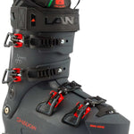 Lange Shadow 120 LV Ski Boots 2024 - Black ski boots with silver buckles and red accents on the tongue.