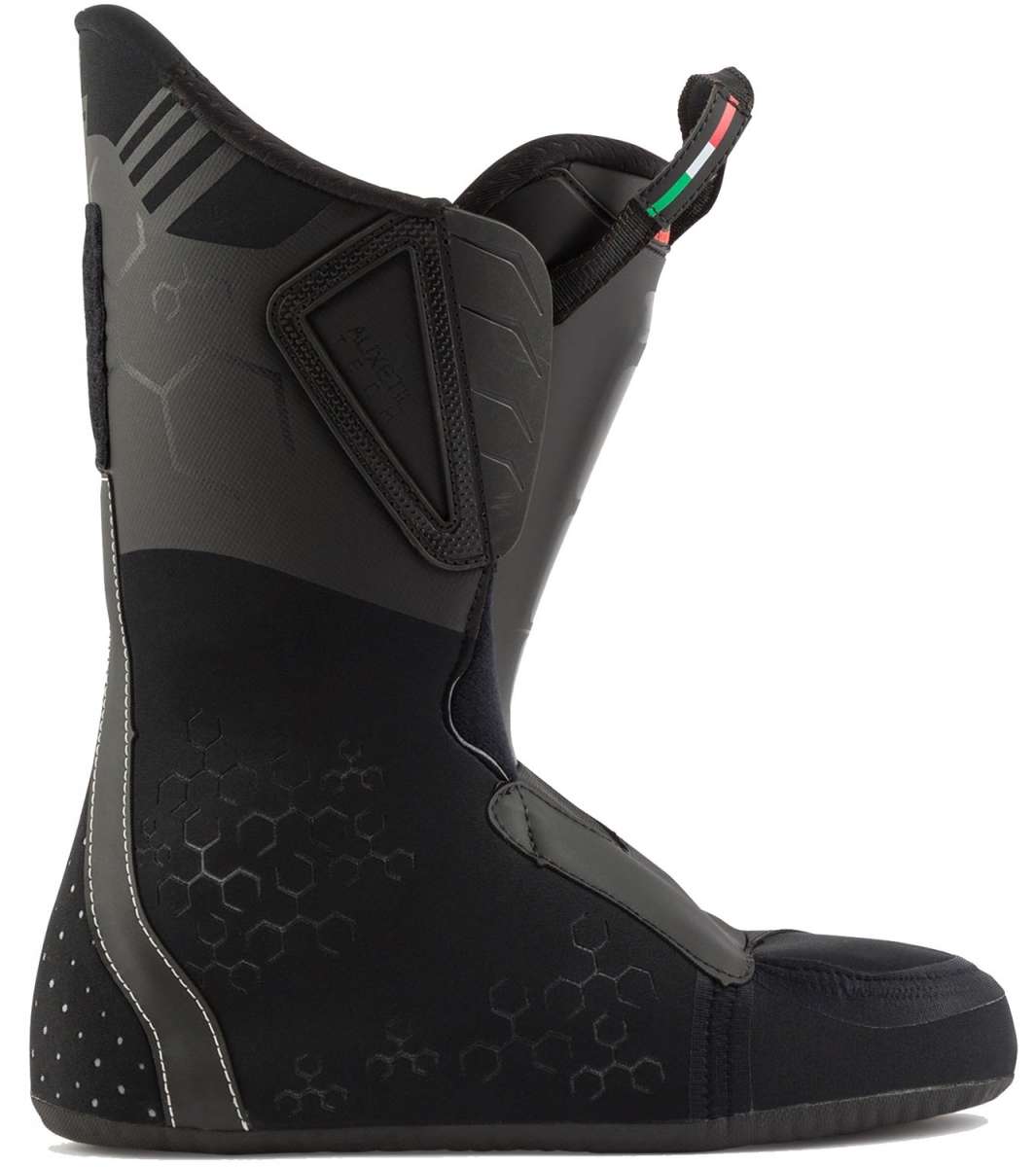 Lange Shadow 120 MV Ski Boots 2024 - Black ski boots with a textured pattern on the toe and heel areas.
