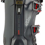 Lange Shadow 120 MV Ski Boots 2024 - Black ski boots with silver accents and a textured pattern on the tongue.