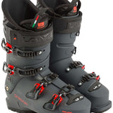 Lange Shadow 120 MV Ski Boots 2024 - Black ski boots with red buckles and white writing on top.