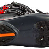 Lange Shadow 120 MV Ski Boots 2024 - Black ski boots with silver buckles and red logos.