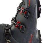 Lange Shadow 120 MV Ski Boots 2024 - Black ski boots with red accents and silver buckles.