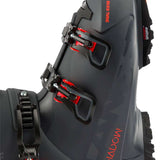 Lange Shadow 120 MV Ski Boots 2024 - Black ski boots with red accents and silver buckles.