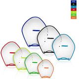 TYR Catalyst Stroke Training Paddles - White paddles with blue trim and a blue handle on the right side.