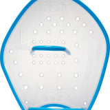 TYR Catalyst Stroke Training Paddles - White paddles with blue accents and a textured grip on the handle.