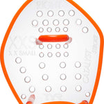 TYR Catalyst Stroke Training Paddles - Orange paddles with a textured grip on the handle and a flat, wide blade.