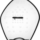TYR Catalyst Stroke Training Paddles - White paddles with black straps on a white background.