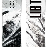 Lib Tech - Cold Brew Snowboard 2024 with a black and white mountain landscape design on top of a snowy slope.